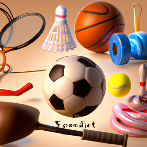 תמונה של אוסף של סוגים שונים של ציוד ספורט ביתי